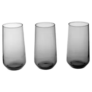 Queensway Home & Dining 470ml 12 Pcs Dark Grey Coloured Highball Tall Cocktails Juice Glasses