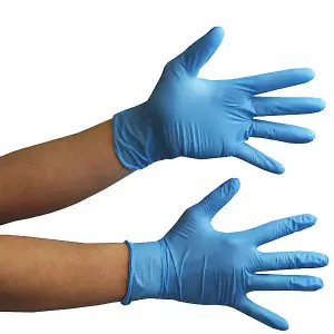 Touchflex Powder Free Blue Nitrile Gloves - 10 Boxes of 100 - Medium