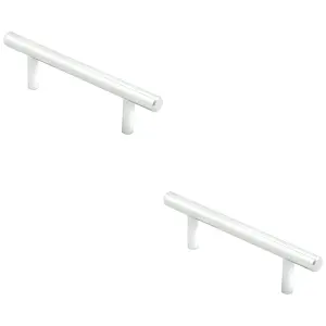 2 PACK - Mini T Bar Kitchen Pull Handle 100 x 27mm - 64mm Fixings Centres Polished Chrome