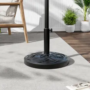 20KG Concrete Parasol Base Heavy-Duty Round Umbrella Stand with Beautiful Decorative Pattern for Patio Garden