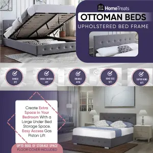 Double Ottoman Storage Bed Frame In Grey