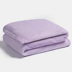 Ultra Soft Blanket Throw Warm Flannel Fleece, Lilac - 100 x 120cm