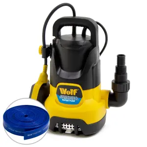 Submersible Water Pump Dirty & Clean Water Wolf 750w, Float Switch + 5m 1.25" Hose