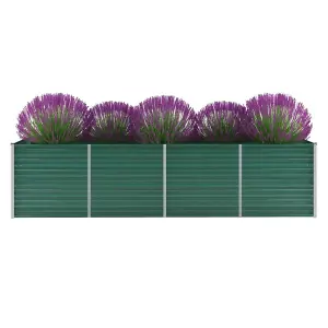 Berkfield Garden Raised Bed Galvanised Steel 320x80x77 cm Green