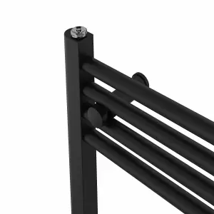 Rinse Bathrooms 800W Electric Heated Warming Towel Rail Bathroom Radiator Black - 1400x500mm