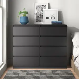 Braunstein 8 Drawer Chest Of Drawers Grey