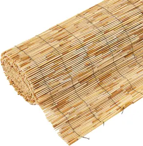 Natural Reed Fence Screening 1.5m x 4m Wooden Fencing for Sun Wind Protection Privacy Outdoor Garden Patio Balcony Backyard