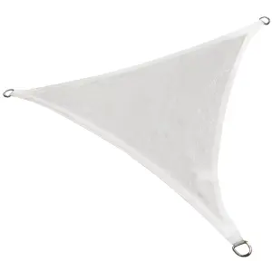 SunDaze 3x3x3m Sun Shade Sail Triangle HDPE Breathable UV Block Sunscreen White with Free Rope