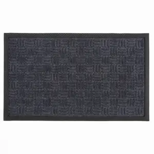 Millbrook Backed Polypropylene Mat 45x75cm Grey Cross Embossed Mat