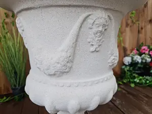 Fluted Design Sandstone Garden Urn