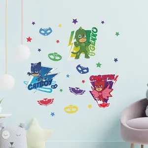 PJ Masks and Stars Wall Sticker Pack Children's Bedroom Nursery Playroom Décor Self-Adhesive Removable