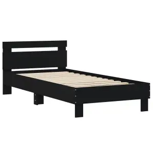 Berkfield Bed Frame without Mattress with Headboard Black 90x200 cm