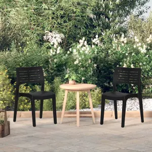 Berkfield Garden Chairs 2 pcs Anthracite Polypropylene