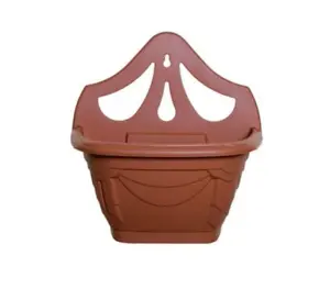 4 x Small 31cm Venetian Wall Planter Basket Garden Pot Plastic Terracotta Colour