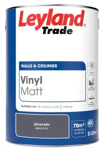 Leyland Trade Vinyl Matt Walls & Ceilings Emulsion Paint Silverado (PPG13-22) 5L