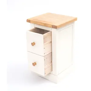 Castelli 2 Drawer Petite Bedside Table Wood Knob