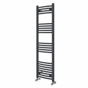 Right Radiators 1400x400 mm Curved Heated Towel Rail Radiator Bathroom Ladder Warmer Anthracite