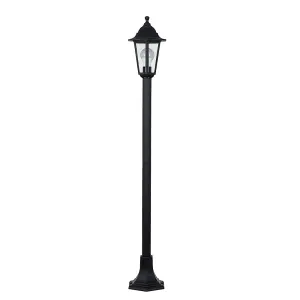 ValueLights Mayfair Traditional Victorian Style 1.2m Black IP44 Outdoor Garden Lamp Post Bollard Light with LED Bulb