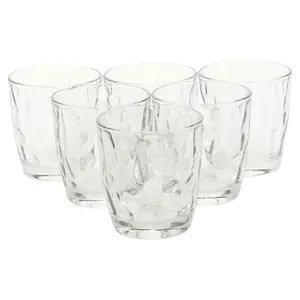 Bormioli Rocco 9cm Height 6 Blue Diamond Glass Tumbler Glasses Drinking Cups Coloured New