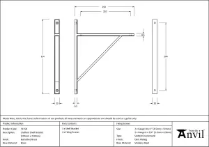 From The Anvil Burnished Brass Chalfont Shelf Bracket (314mm x 250mm)