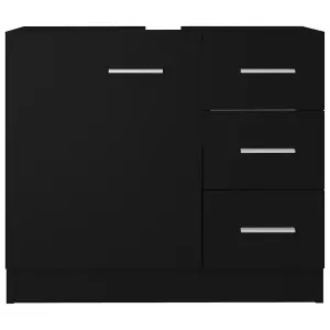 Berkfield Sink Cabinet Black 63x30x54 cm Engineered Wood