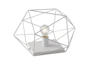 Luminosa Abraxas Globe Cage Table Lamp, White, E27