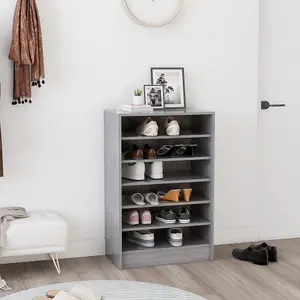 Berkfield Shoe Cabinet Concrete Grey 60x35x92 cm Engineered Wood