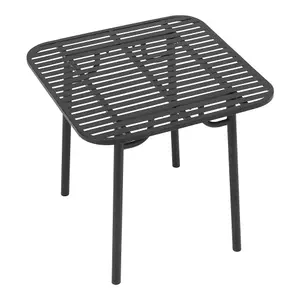 80cm W Square Outdoor Metal Garden Table with Anti-Rust Coating Design