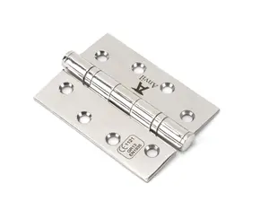 From The Anvil Polished SS 4 Inch Ball Bearing Butt Hinge (pair)