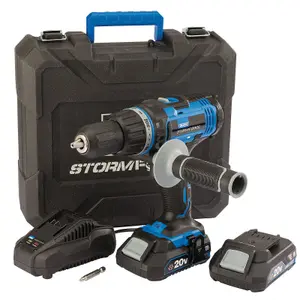 Draper Storm Force 20V Combi Drill, 2 x 2.0Ah Batteries, 1 x Charger 89523