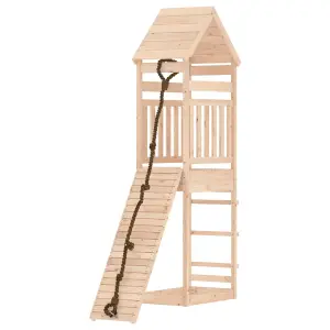 Berkfield Playhouse with Climbing Wall Solid Wood Pine