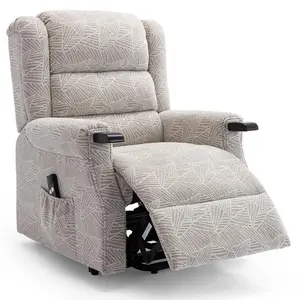 Ashfield Electric Fabric Single Motor Riser Rise Recliner Lift Mobility Tilt Chair Cream