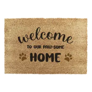 Welcome To Our Paw-Some Home Doormat (90 x 60cm)