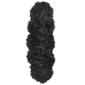 Faux Sheepskin Rug Black MAMUNGARI