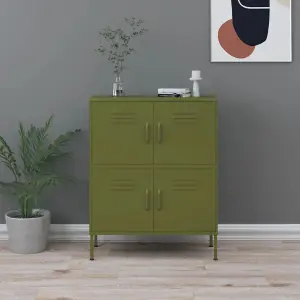 Berkfield Storage Cabinet Olive Green 80x35x101.5 cm Steel