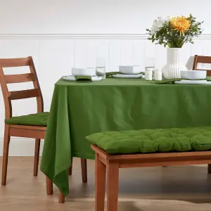 Homescapes Dark Olive Tablecloth 137 x 228 cm