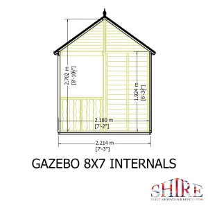 Gazebo 8x7ft with T&G roof and slatted floor