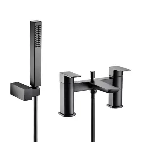 Aquarius Hydro Bath Shower Mixer Tap inc Kit Matt Black