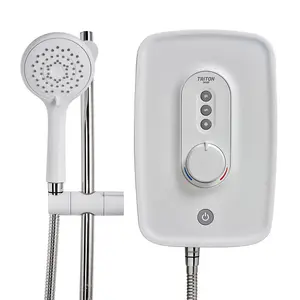 Triton Danzi White 9.5kW Electric Shower + Riser Rail RP Perea Aquasurge Opal 3