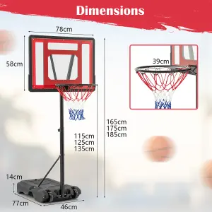 Costway Swimming Pool Basketball Hoop Adjustable Basketball Goal System