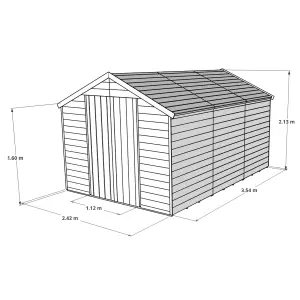 BillyOh Keeper Overlap Apex Wooden Shed - 12x8 - Windowless