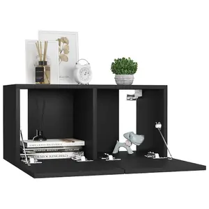 Berkfield Hanging TV Cabinet Black 60x30x30 cm