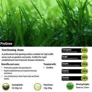 Pegdev - PDL - ProGrow Grass Seed, Fast-Growing Grass Seed - High Density, Disease Resistant, Drought Tolerant (5kg)