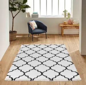 Moroccan Berber Shaggy Rugs Living Room Trellis Stone 160x230 cm