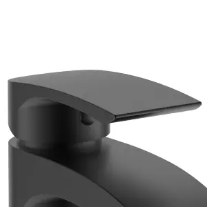 Nes Home Libra Bathroom Basin Mono Mixer Tap & Basin Waste Matte Black