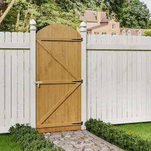 Semi Braced Arch Top Strong Wooden Garden Gate with Latch H 210 cm x W 90 cm