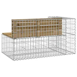 Berkfield Garden Bench Gabion Design 122x71x65.5 cm Impregnated Wood Pine