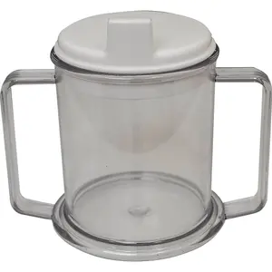 Two Handled Drinking Sip Cup - Microwavable Dishwasher Safe Anti Spill Cup