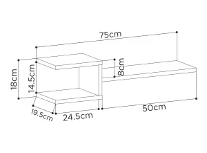 Decortie Fork Modern Wall Mounted Floating Shelf Unique Design Set 2 Piece Shelf Anthracite Grey 75cm