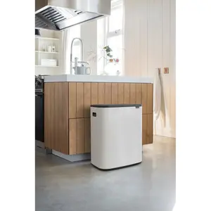 Brabantia Bo 30 Litre + 30 Litre Touch Bin with Two Inner Buckets White / 60